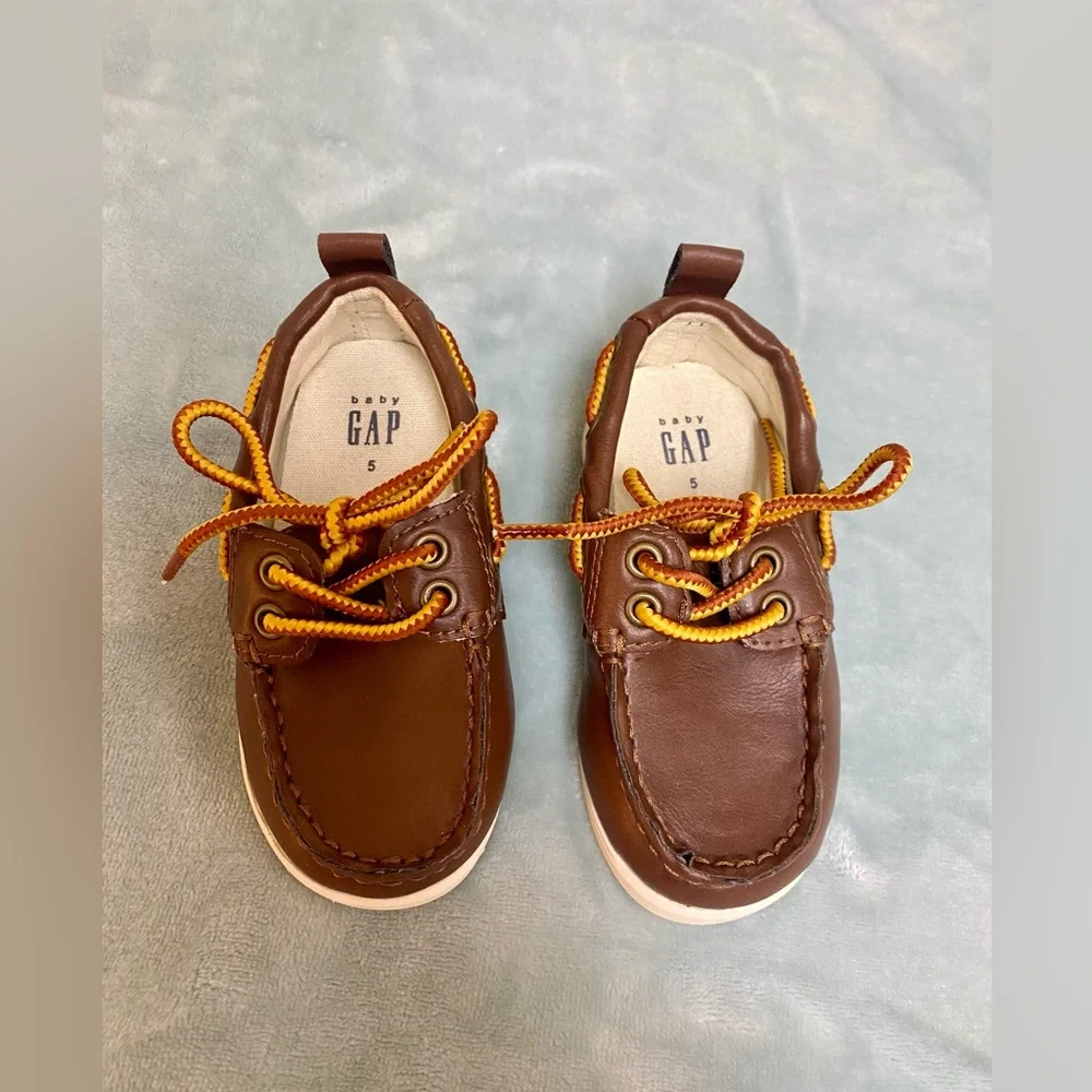 Baby GAP Boys Brown Boat Shoe Sneaker Loafer Size 5